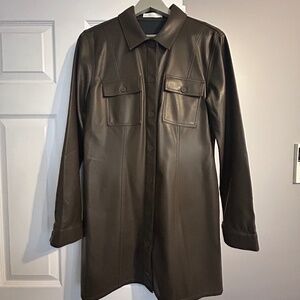 Pleather Shirt Dress/Jacket